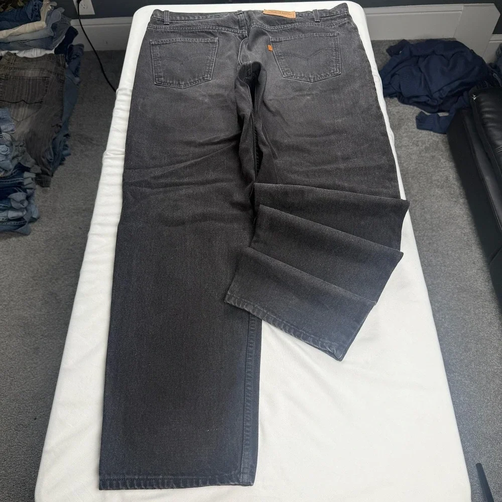 Levis 550 Jeans Mens 40x32 Gray Charcoal Wash Relaxed baggy Vintage 90s Casual